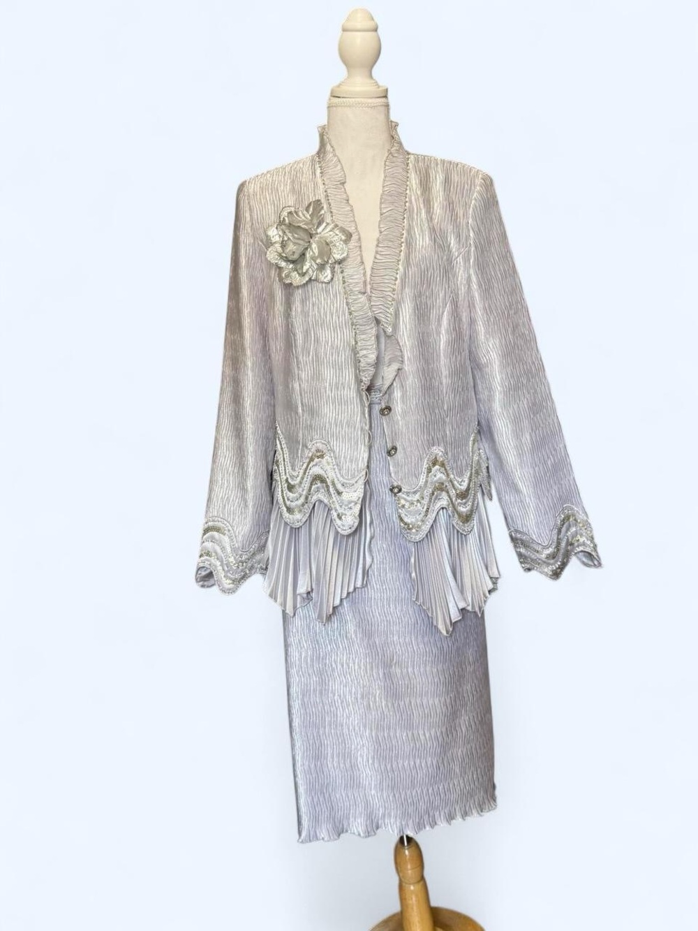 ✨ Vintage Moshita Couture Silver 2 Piece Skirt Set ✨